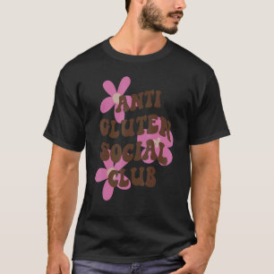 Camiseta Hombres Retro Groovy Flores Anti Gluten Mujeres