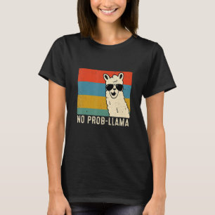 Camiseta Hombres Retro Llama Mujeres No Prob Llama Alpaca