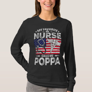 Camiseta Hombres Retro Mi Enfermera Favorita Me Llama Poppa