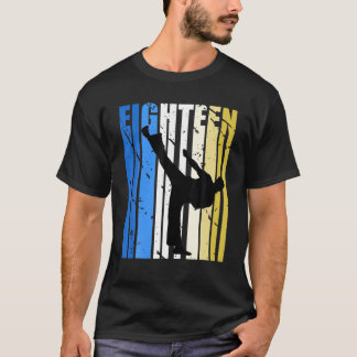 Camiseta Hombres Retro Niños Taekwondo 18 Años Karate Jud