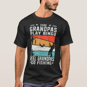 Camiseta Hombres Retro Pez Pescador Carrete Abuelos Van A P
