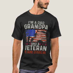 Camiseta Hombres retro soy abuelo de papá y veterano no