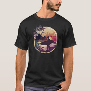 Camiseta Hombres retro surfer Sunset Beach