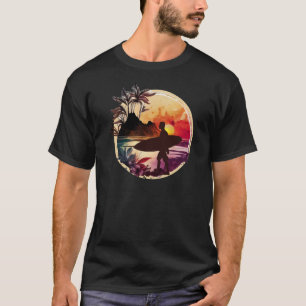 Camiseta Hombres retro surfer Sunset Beach