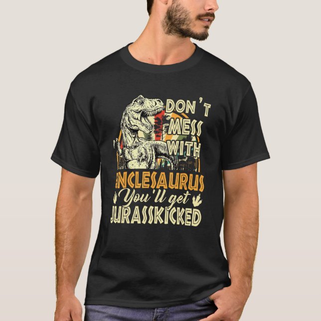 Camiseta Hombres retro tío Rex Saurus Navidades del Día del (Anverso)