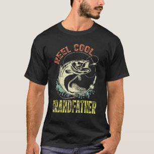 Camiseta Hombres Retro Vintage Carrete Genial Abuelo Pesca 
