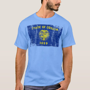 Camiseta Hombres retro vintage de la bandera de Oregón