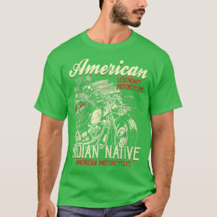 Camiseta Hombres retro vintage indio en motocicleta