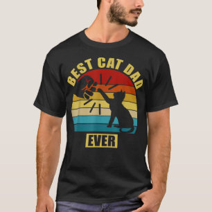 Camiseta Hombres Retro Vintage Mejor Gato Papá Nunca Puño T