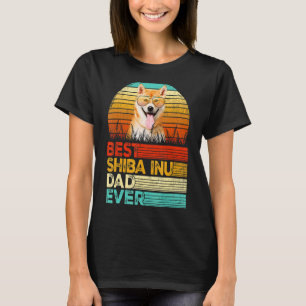 Camiseta Hombres Retro Vintage Mejor Padre Inu Shiba Hasta