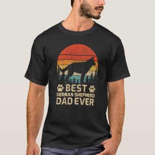 Camiseta Hombres Retro Vintage Mejor Pastor Alemán Papá Nun