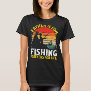 Camiseta Hombres Retro Vintage Padre E Hijo Pescadores