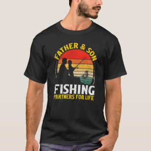 Camiseta Hombres Retro Vintage Padre E Hijo Pescadores