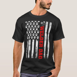 Camiseta Hombres Retro Vintage Soldadura Bandera Americana 