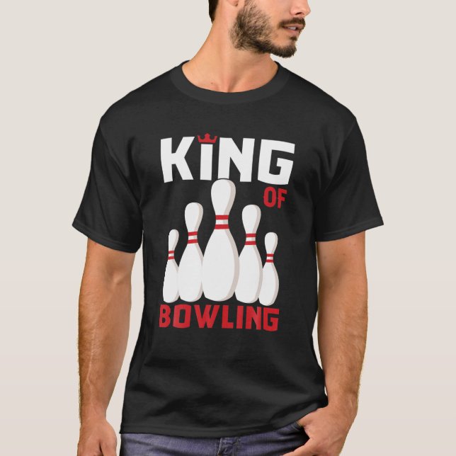 Camiseta Hombres Rey De Bowling Funny Bowler (Anverso)