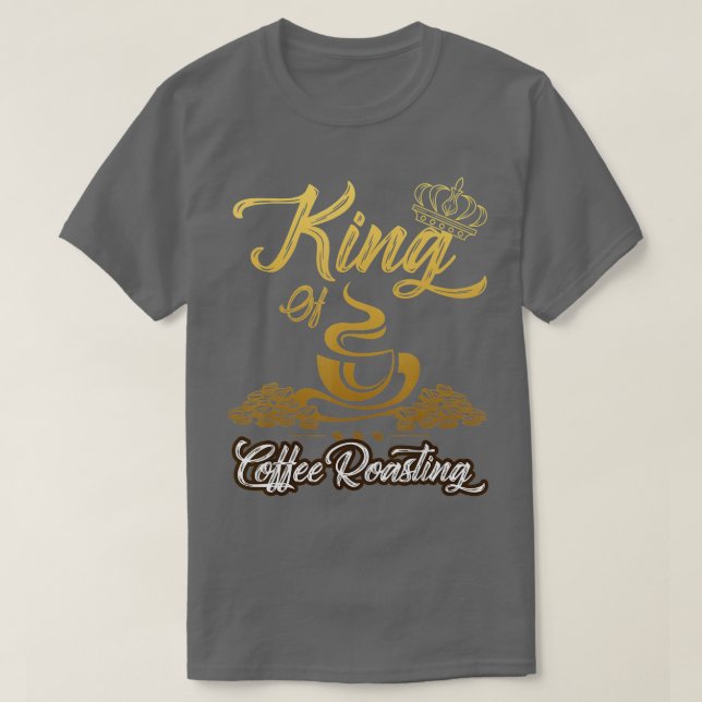 Camiseta Hombres Rey de café asando un regalo de montaña (Diseño del anverso)