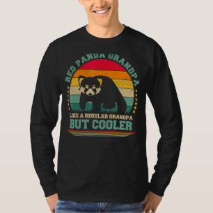 Camiseta Hombres Rojo Panda Vintage Retro Panda Rojo Abuelo