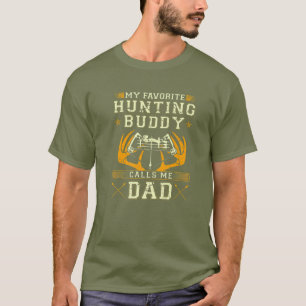 Camiseta Hombres se doblan cazando a papá, cazando a osos d