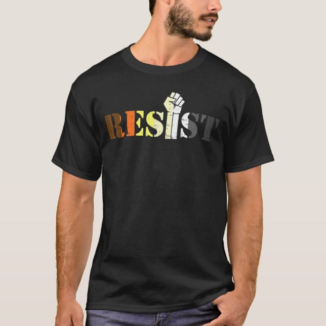 Camiseta Hombres Se Resisten A La Protesta De Puño Levantad (Anverso)