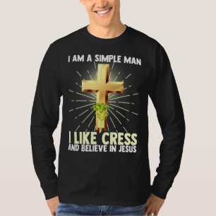 Camiseta Hombres Sencillos Como El Vegan Cress Creen En Jes