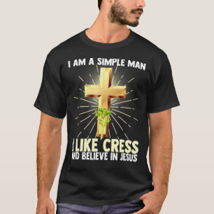 Camiseta Hombres Sencillos Como El Vegan Cress Creen En Jes