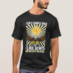 Camiseta Hombres Sencillos Como Kiwi Y Creen En Jesus Chr