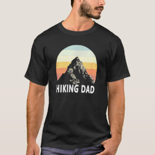Camiseta Hombres Senderismo Papá Montaña Sunset Círculo Arc