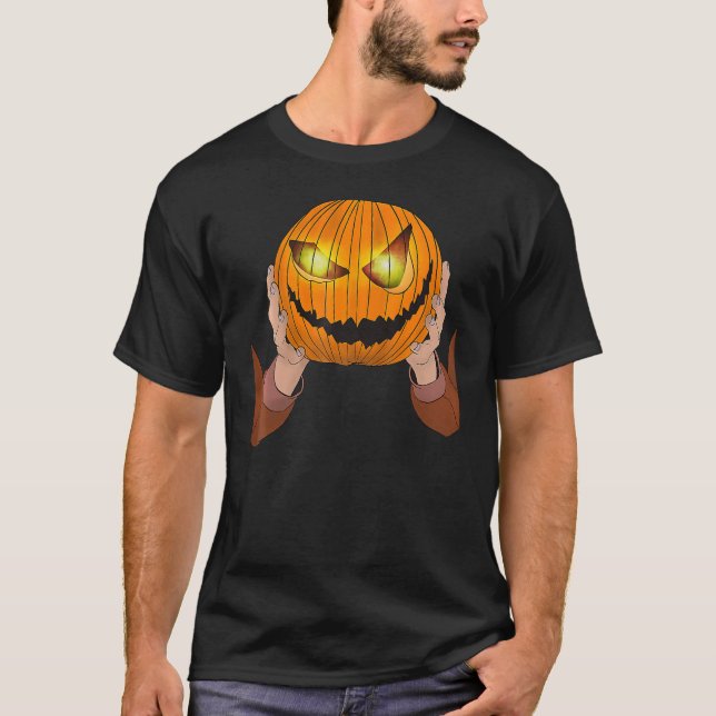 Camiseta Hombres sin Cabeza Vestir Cabeza De Calabaza Para  (Anverso)