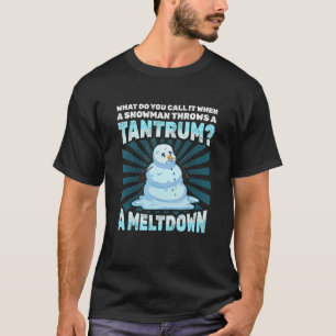 Camiseta Hombres Snowman Tantrum fusión Chistes y padre