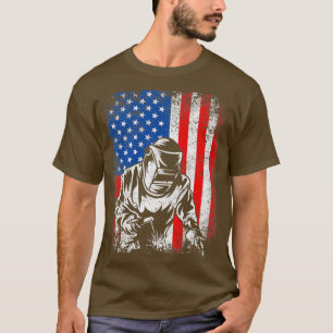 Camiseta Hombres soldados de la bandera norteamericana de E