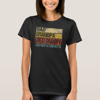 Camiseta Hombres Solo Sigo Mejorando Papá Abuelo Genial