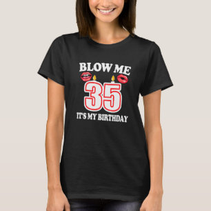 Camiseta Hombres Sopladme Es Mi Cumpleaños 35 Velita Divert