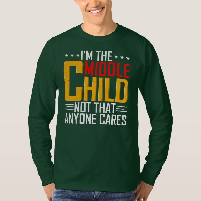 Camiseta Hombres, soy el niño del medio, citas cómicas de h (Anverso)