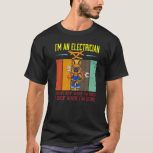 Camiseta Hombres, soy electricista paro cuando termine Line
