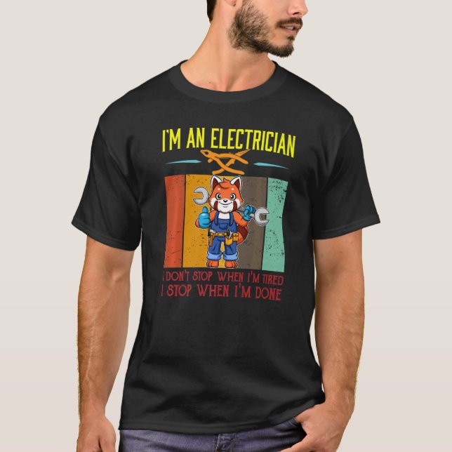 Camiseta Hombres, soy electricista paro cuando termine Line (Anverso)
