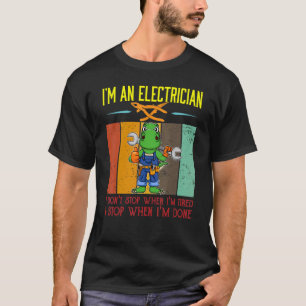 Camiseta Hombres, soy electricista paro cuando termine Line