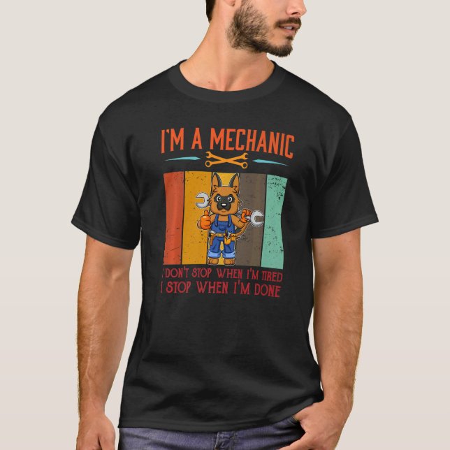 Camiseta Hombres, soy mecánico cuando estoy listo como meca (Anverso)