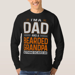Camiseta Hombres, soy papá y un abuelo con barba.