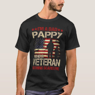 Camiseta Hombres, soy papa y un veterano, nada asusta