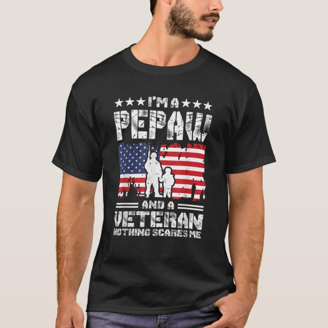 Camiseta Hombres, soy pepaw y un veterano nada me asusta P (Anverso)