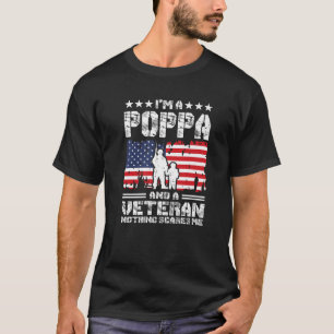 Camiseta Hombres, soy poppa y un veterano nada me asusta P