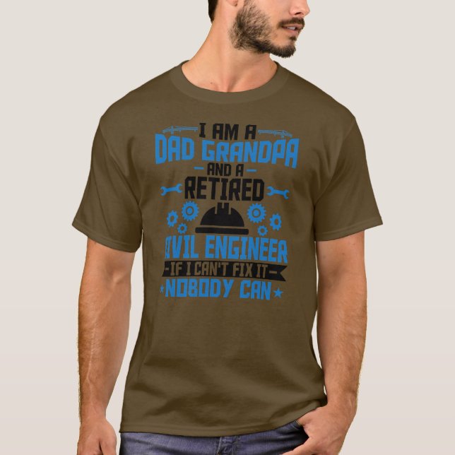 Camiseta Hombres, soy un abuelo, un ingeniero civil jubilad (Anverso)