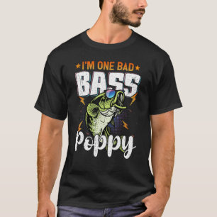 Camiseta Hombres Soy Un Bajo Malo Amapola Bass Fishing Para