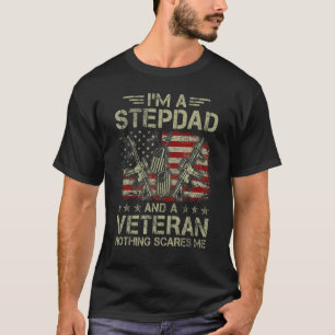 Camiseta Hombres, soy un padrastro y un veterano, nada me a