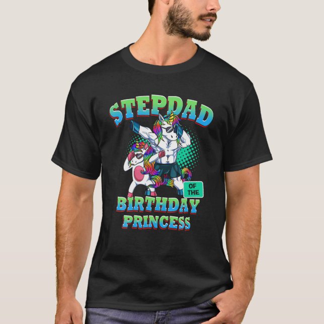 Camiseta Hombres Stepdad De La Princesa De Cumpleaños Dabbi (Anverso)