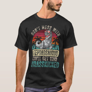 Camiseta Hombres Stepdad Dinosaurios Retro Papá Noel