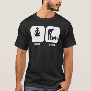 Camiseta Hombres Su Esposa Mi Esposa Gallina Granjero Para
