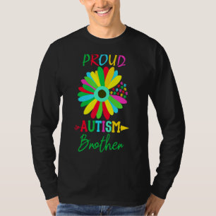 Camiseta Hombres Sunflower Orgulloso Autismo Hermano Autism