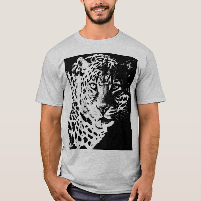 Camiseta Hombres T-Shirt Leopard se enfrentan a los animale (Anverso)