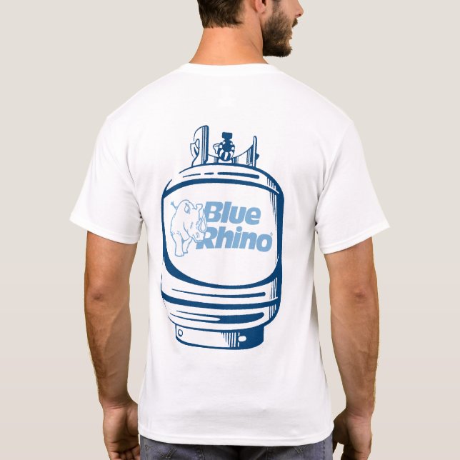 Camiseta Hombres "tanques" de rinoceronte azul (Reverso)